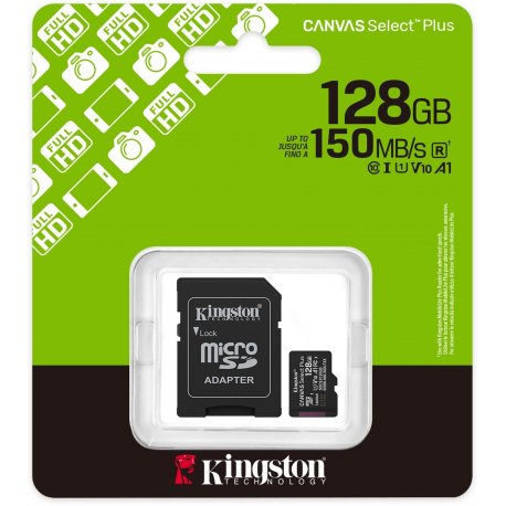 Карта пам'яті Kingston Canvas Select Plus 128GB Gen3 Class 10 A1 R-150Mb/s (SDCS3/128GB)