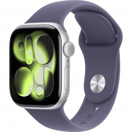 Apple Watch Series 11 42mm (GPS) Silver Aluminium Case with Purple Fog Sport Band - S/M (MEU64)