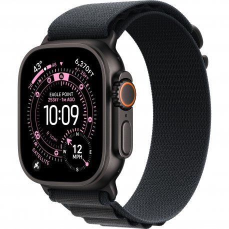 Apple Watch Ultra 3 49mm (GPS+LTE) Black Titanium Case with Black Alpine Loop - Small