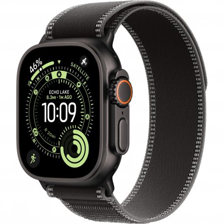 Apple Watch Ultra 3 49mm (GPS+LTE) Black Titanium Case with Black/Charcoal Trail Loop - S/M (MF1D4)