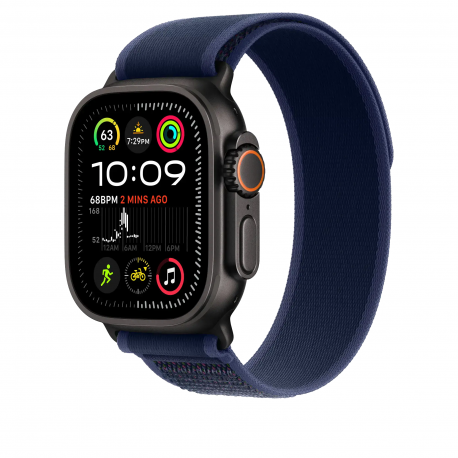 Ремінець Trail Loop для Apple Watch 49mm Blue Trail Loop (M/L) - Black Titanium Finish (MYQ83)
