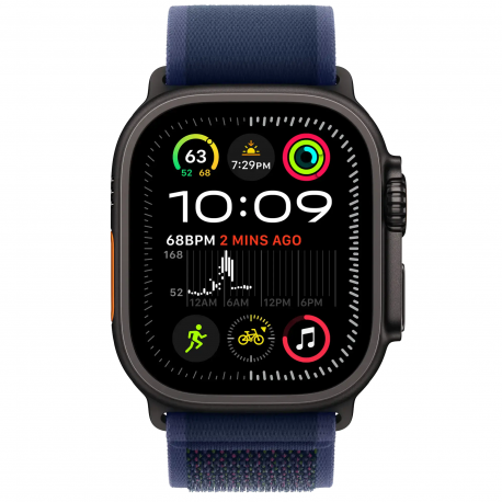 Ремінець Trail Loop для Apple Watch 49mm Blue Trail Loop (M/L) - Black Titanium Finish (MYQ83)