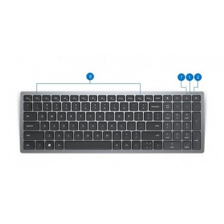Клавіатура бездротова Dell Compact Multi-Device Wireless Keyboard KB740 (580-AKOZ)
