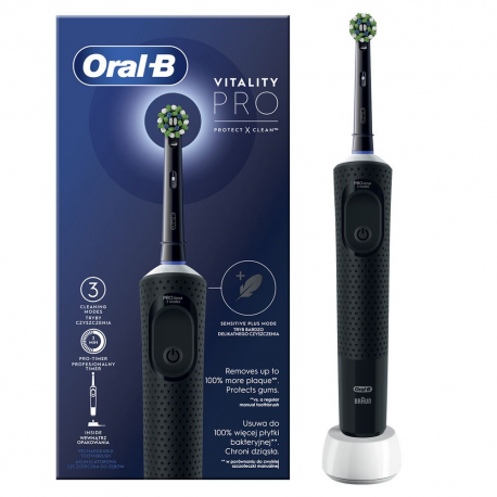 Электрическая зубная щётка Braun Oral-B Vitality PRO Protect X Clean Cross Action D103.413.3 Black (D103.413.3PROProjectXBK)