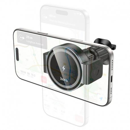 Автодержатель Hoco HW35 Qi 15W Black