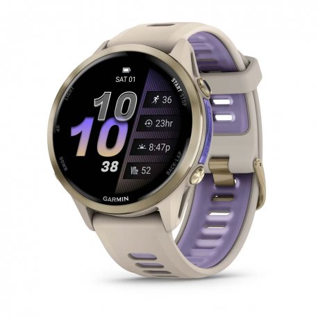 Смарт-часы Garmin Forerunner 970 Soft Gold Titanium w. French Gray C. and French Gray/T. Indigo Band (010-02969-12)