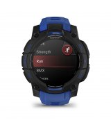 Смарт-часы Garmin Instinct 3 45mm AMOLED Black with Bolt Blue/Black Band (010-02936-03)