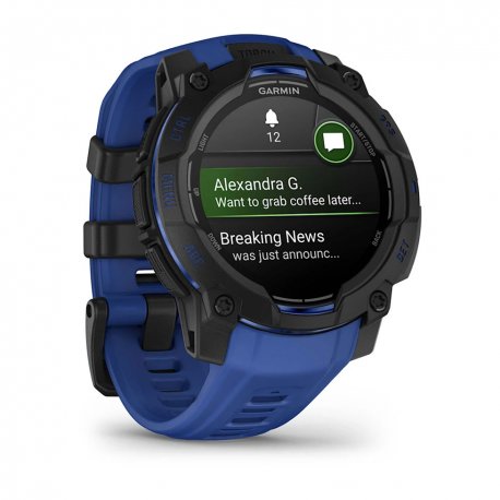 Смарт-часы Garmin Instinct 3 45mm AMOLED Black with Bolt Blue/Black Band (010-02936-03)