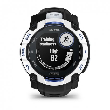 Смарт-часы Garmin Instinct 3 50mm Solar Whitestone with Black/Bolt Blue Band (010-02935-03)