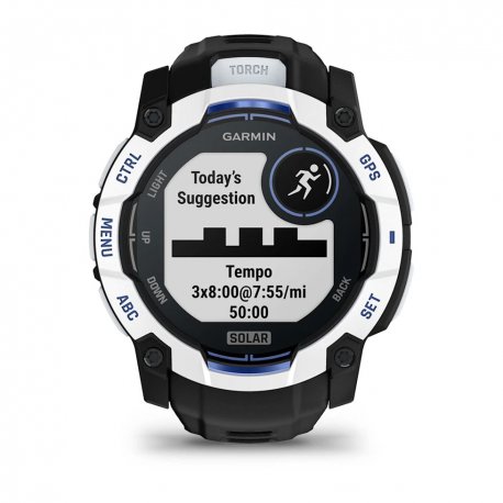 Смарт-часы Garmin Instinct 3 50mm Solar Whitestone with Black/Bolt Blue Band (010-02935-03)