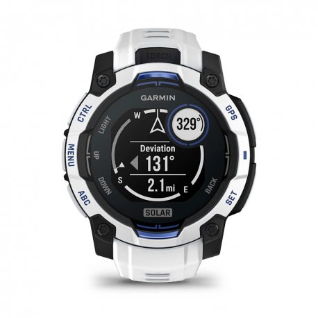 Смарт-часы Garmin Instinct 3 45mm Solar Whitestone with Whitestone/Bolt Blue Band (010-02934-03)