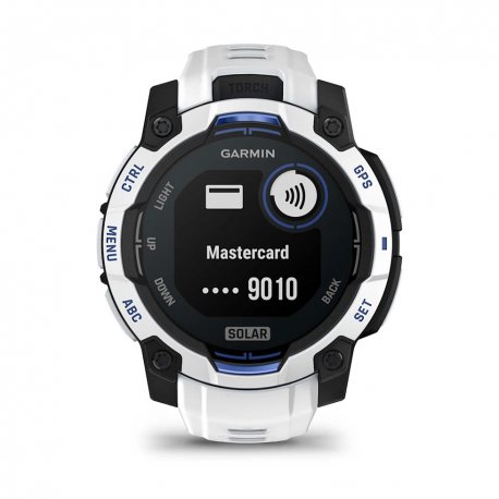Смарт-часы Garmin Instinct 3 45mm Solar Whitestone with Whitestone/Bolt Blue Band (010-02934-03)