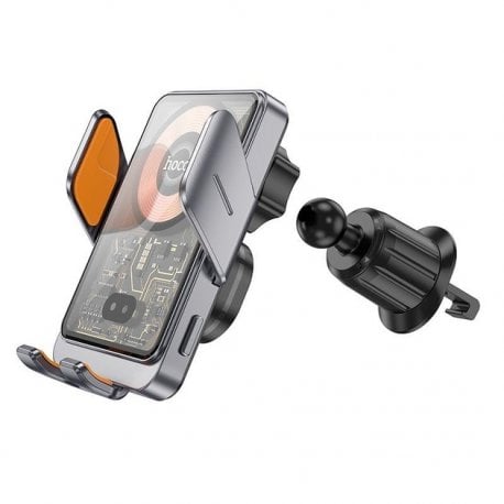 Автодержатель Hoco HW7 Qi 15W Metal Gray