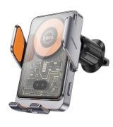 Автодержатель Hoco HW7 Qi 15W Metal Gray
