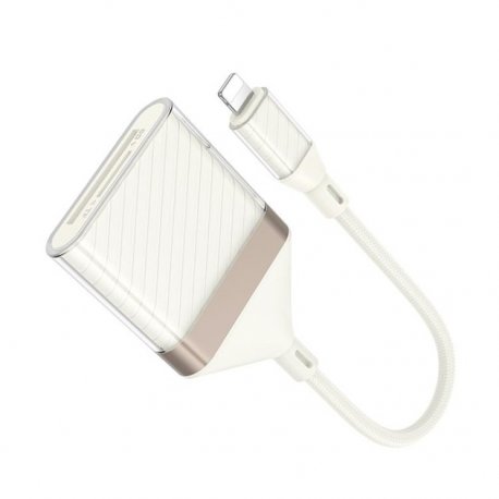 Картридер Hoco UA40 Lightning to SD/TF Beige