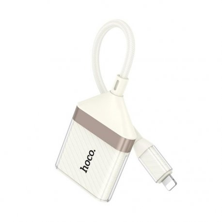 Картридер Hoco UA40 Lightning to SD/TF Beige