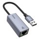 Перехідник Hoco UA37 USB to RJ45 1000 Mbps Gray