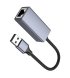 Перехідник Hoco UA37 USB to RJ45 1000 Mbps Gray
