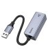 Перехідник Hoco UA37 USB to RJ45 1000 Mbps Gray