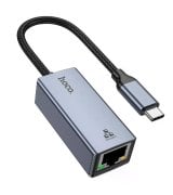 Переходник Hoco UA37 Type-C to RJ45 1000 Mbps Gray