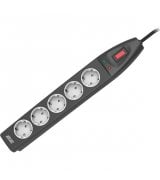 Мережевий подовжувач-фільтр 2E (5хТип F) 16А (10m) Black (2E-SP515M10BK)