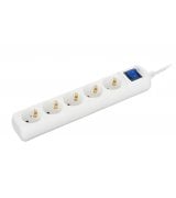 Мережевий фільтр 2E (5xТипF) 3m White (2E-U05ESM3)