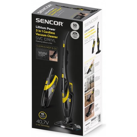 Аккумуляторный пылесос Sencor SVC0741YL-EUE3 Yellow