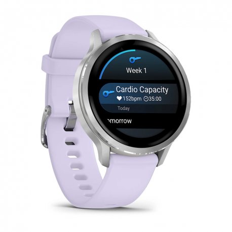 Смарт-часы Garmin Venu 4 41mm Silver with Periwinkle Silicone Band (010-03013-01)