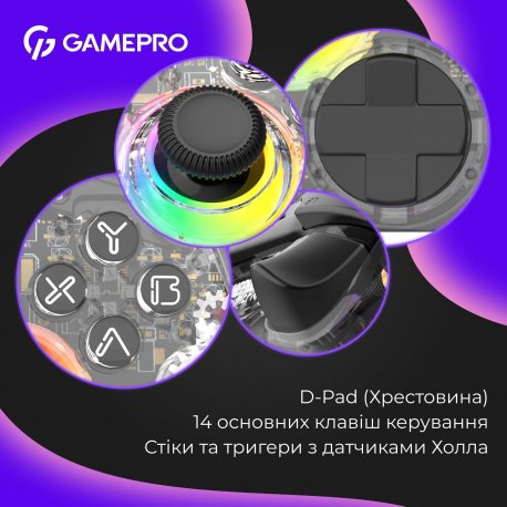 Бездротовий геймпад GamePro GPX13T Transparent