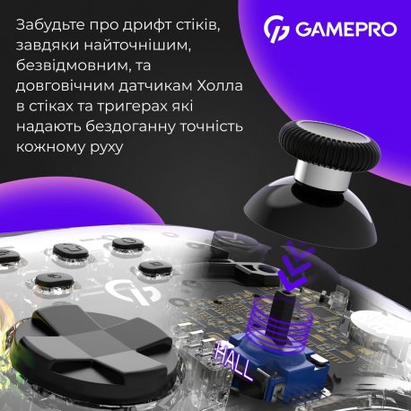 Бездротовий геймпад GamePro GPX13T Transparent