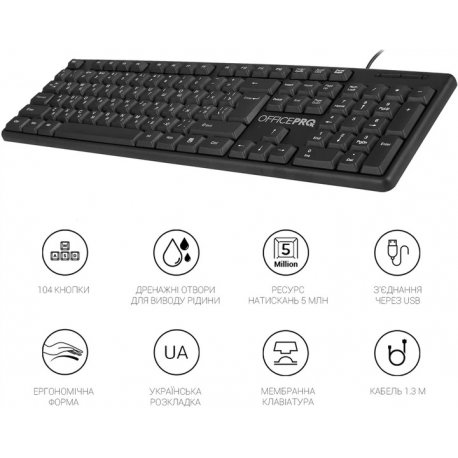 Клавиатура OfficePro Black (SK166)