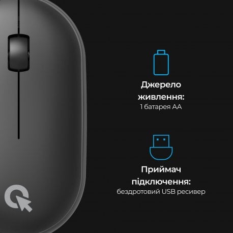 Бездротова миша OfficePro M185B Silent Click Wireless Black (M185B)