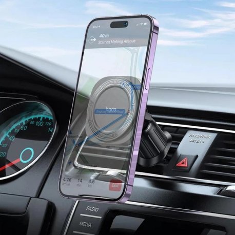 Автодержатель HOCO H28 Rainbow Ring Magnetic Car Holder Black