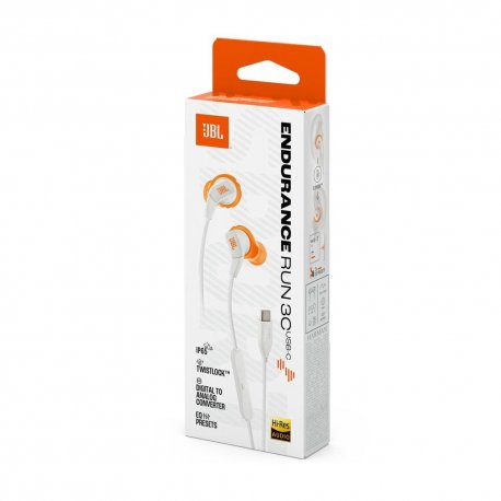 Дротові навушники JBL ENDURANCE RUN 3C USB-C White (JBLENDURRUN3CWHT)
