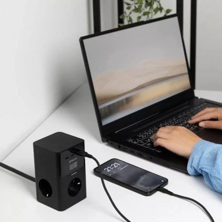 Сетевой фильтр Proove Power Cube 65W (3 розетки 2хType-C/USB) Black (PSPC36801201)
