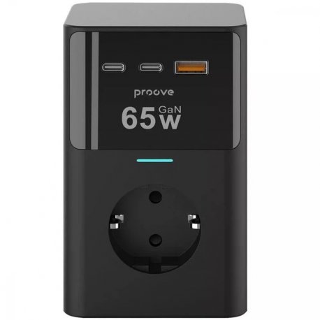 Сетевой фильтр Proove Power Cube 65W (3 розетки 2хType-C/USB) Black (PSPC36801201)