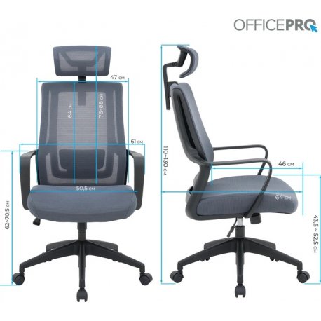 Офісне крісло OfficePro Harmony OC310 Gray (OC310-B-G-G)
