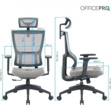 Офисное кресло OfficePro Elegant OC600 Dark Gray (OC600-B-DG-DG)