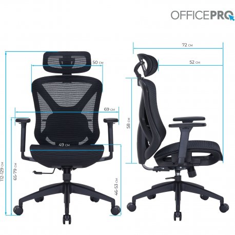 Офісне крісло OfficePro Atlas OC630 Black (OC630-B-B-B)