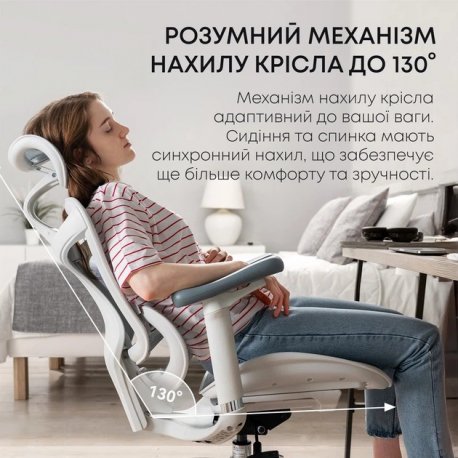 Офисное кресло Sihoo Doro C300L Mesh White (DORO-C300L-A3-102)