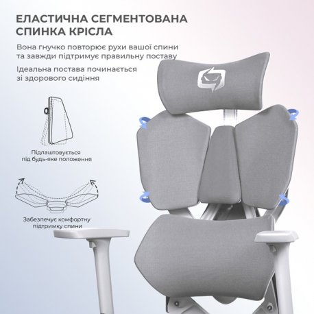 Ігрове крісло Sihoo Xallking X5C Mesh Grey (X5FC-N101)