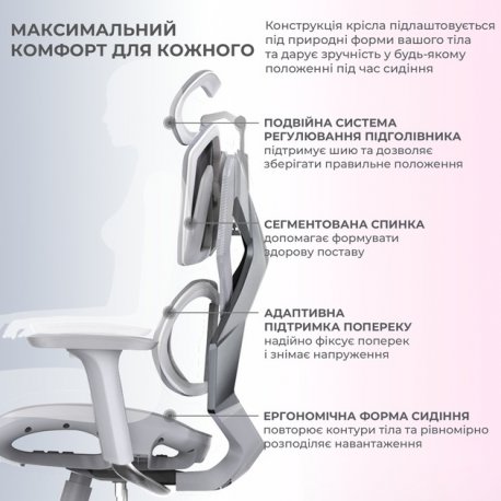 Gaming chair Sihoo Xallking X5C Mesh Gray (X5FC-N101)