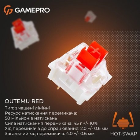 Клавіатура ігрова GamePro Genesis Metallic MK110G Outemu Red Switch Gray (MK110G)