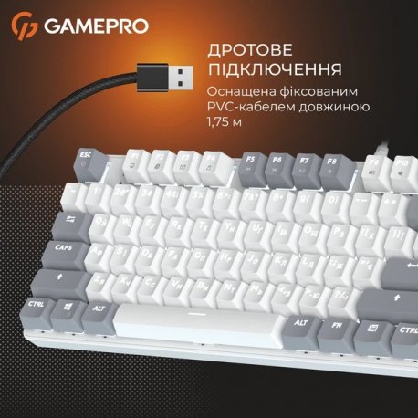 Клавиатура игровая GamePro Genesis Metallic MK110W Outemu Red Switch White (MK110W)