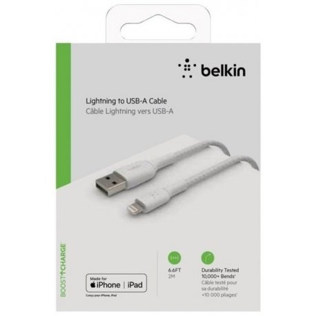Кабель Belkin USB-A to Lightning (2m) White (CAA002BT2MWH)