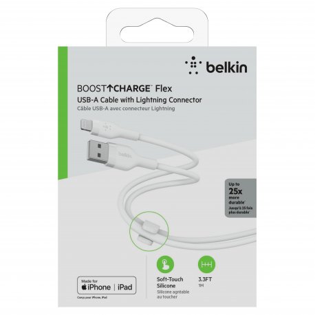Кабель Belkin USB-A to Lightning (1m) White (CAA008BT1MWH)