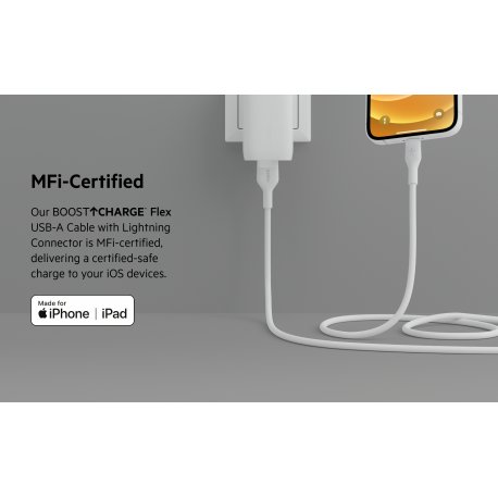 Кабель Belkin USB-A to Lightning (1m) White (CAA008BT1MWH)