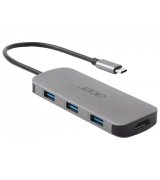 USB-хаб Acer 7 in 1 USB-C to 3xUSB-A3 Gray (HP.DSCAB.018)