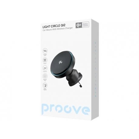 Автодержатель Proove Light Circle Qi2 15W Metal Gray (WHLC15010002)