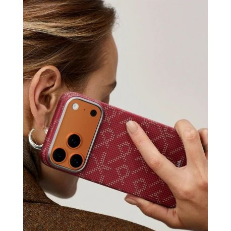 Чохол Pitaka Ultra-Slim Case для iPhone 17 Pro Max Monogram Red/Gold (KI1702PTKP)